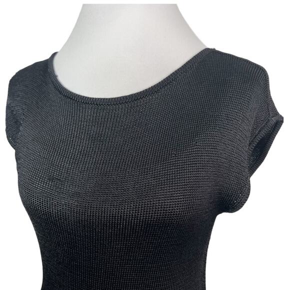 Ann Taylor Black Knit Ribbed Blouse XS - Picture 4 of 13